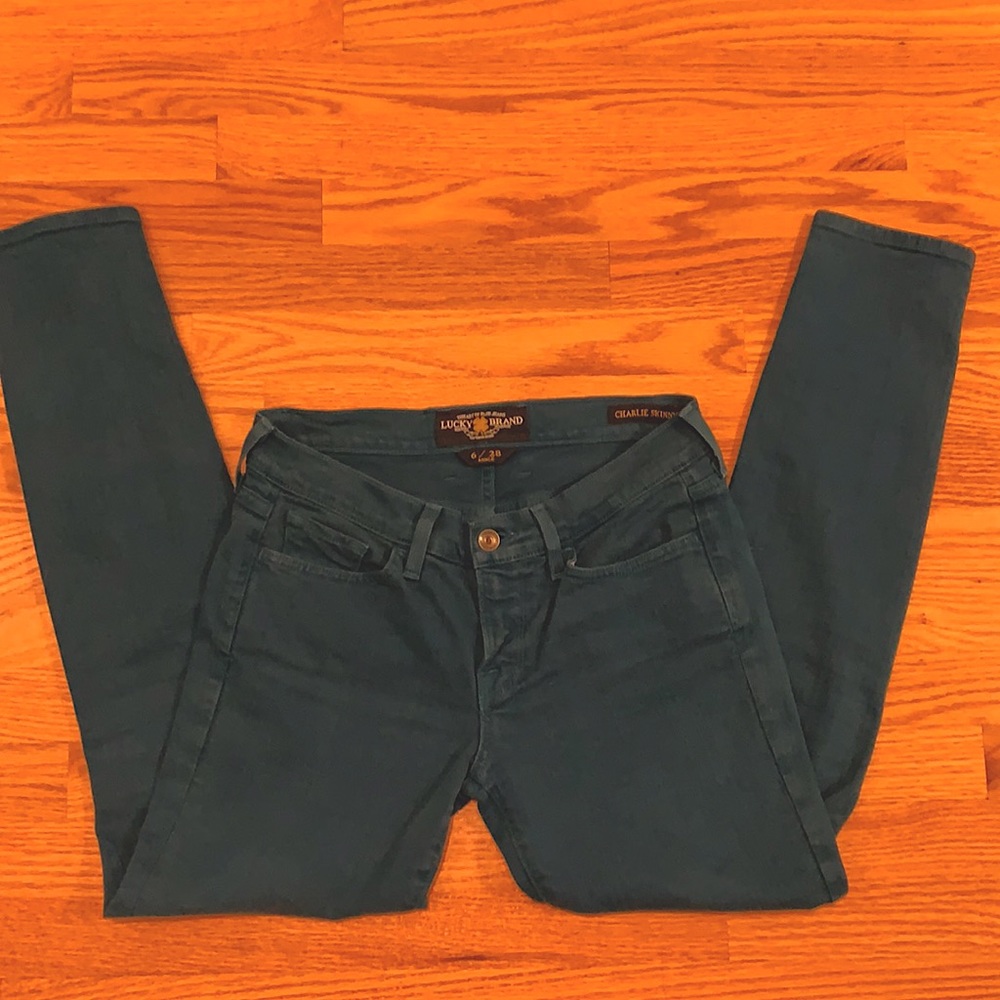 Lucky Brand Aqua Charlie Skinny Ankle Jean, Sz 6